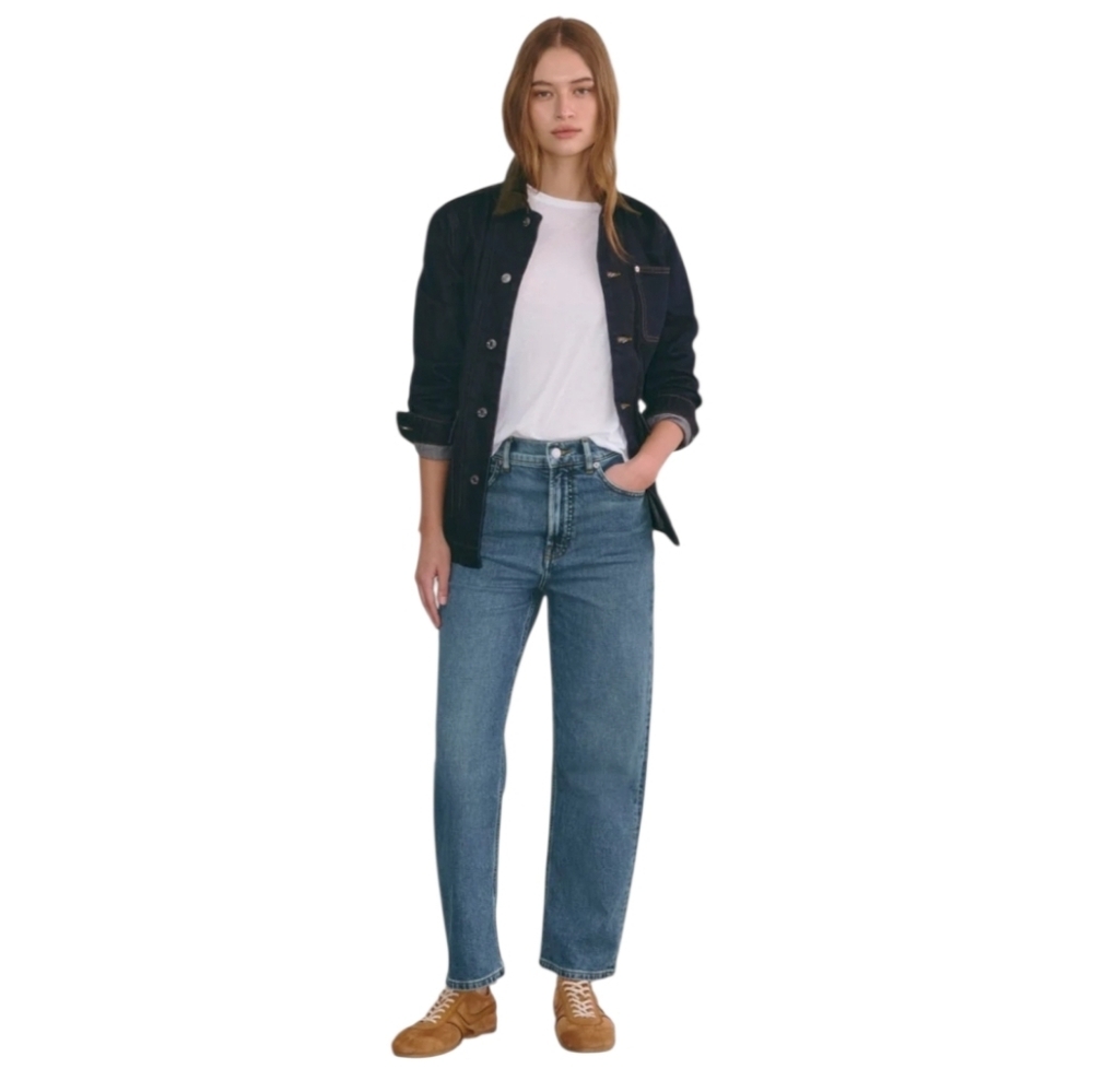 Everlane The Way High Jean Organic Cotton High Rise Straight Leg Blues Jeans